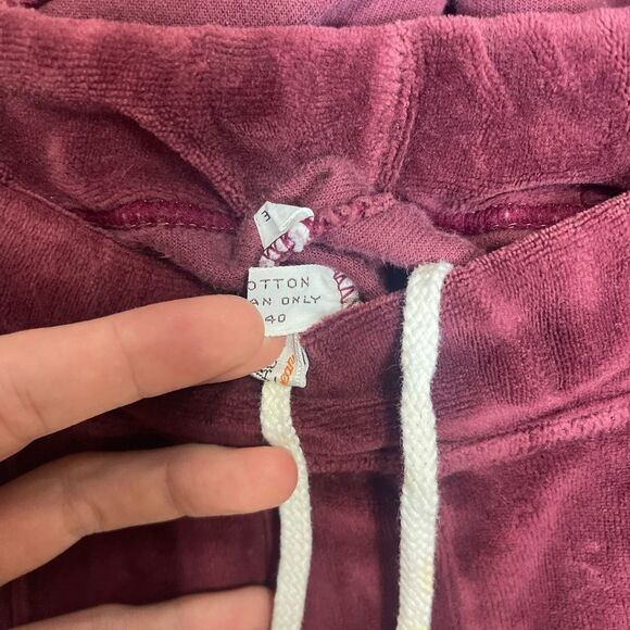 Vintage 70's Yves Saint Laurent YSL Maroon Velour Tracksuit Leisure Size Large - Picture 13 of 16